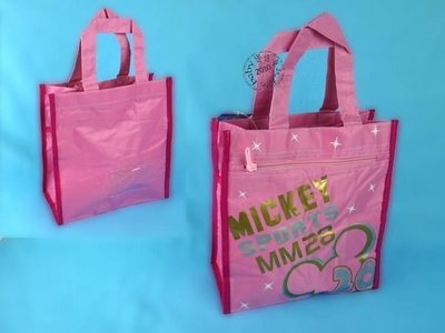【寶貝童玩天地】【OT90】正版迪士尼手提袋 便當袋~米奇 粉紅色*LT01
