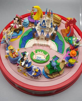 【售完】日本迪士尼樂園 docomo x Disney 三眼怪 史迪奇 大圓盤 樂園場景 遊樂設施組 (9場景+1城堡)