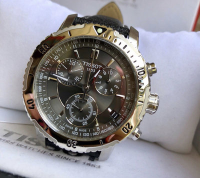 TISSOT T-SPORT PRS200黑色錶盤 黑色皮革錶帶 石英 三眼計時 男士手錶T0674171605100 天梭腕錶