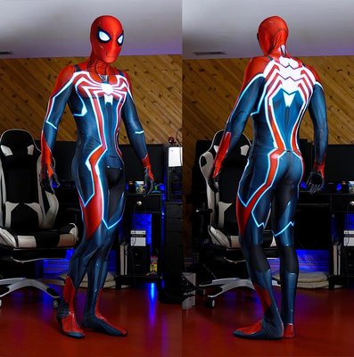 漫威PS4蜘蛛人Spider Man連身緊身衣/牛奶絲/cosplay/XS~3XL*代購國際英雄,請先問再標3fTuV