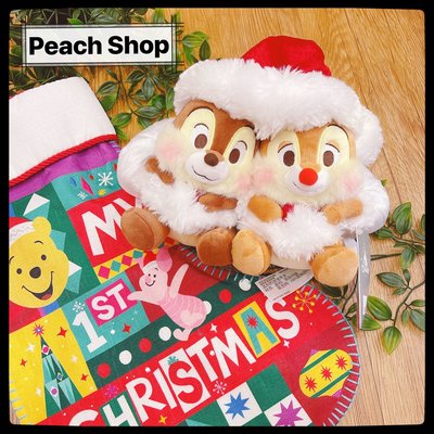 【桃子小舖 ♥ P.S 】奇奇蒂蒂聖誕老公公造型玩偶組 Disney Store