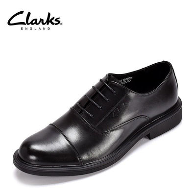 clarks其樂男鞋新款正裝商務皮鞋頭層牛皮系帶宴會時尚舒適婚鞋男