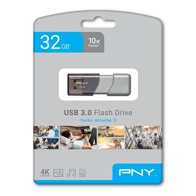 PNY USB3.0 32GB Turbo Attache 3 全新商務伸縮碟/隨身碟 亞邦資訊
