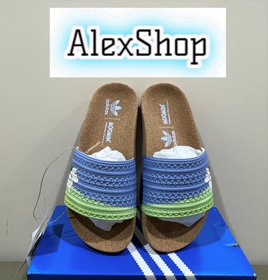 艾力克斯 ADIDAS OG MOOMIN X ADILETTE 男女 ID4207 藍綠嚕嚕米聯名運動拖鞋直6