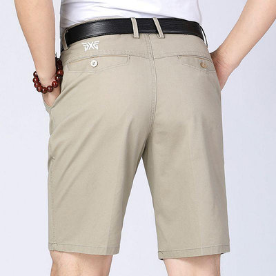 PXG高爾夫球衣100%純棉短褲夏季高爾夫運動薄款直筒寬鬆休閒男褲