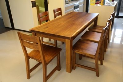 【原味手工家具】柚木餐桌椅組-台南 原木 家具