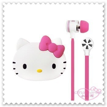 ♥小公主日本精品♥ Hello Kitty 3.5mm街頭 線控 MIC 撥放/暫停 上下首切換 粉色