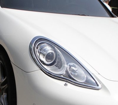 圓夢工廠 Porsche Panamera 2010~2013 970 改裝 鍍鉻銀 車燈框飾貼 前燈框 大燈框 頭燈框