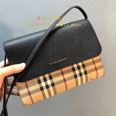 【二手正品】Burberry 博柏利 Haymarket格紋小方包 斜挎包40609731 WOC鏈條包 實拍