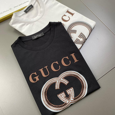 Gucci古奇  2024ss春夏絲光棉短袖T恤【M-6XL可穿至230斤】頂級品質，當下最新工藝要求，，超 NO46696