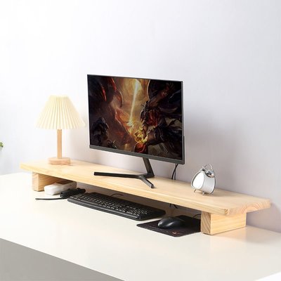 桌上型顯示器增高架護頸臺式電腦底座墊抬高桌上鍵盤收納加長實木置物架