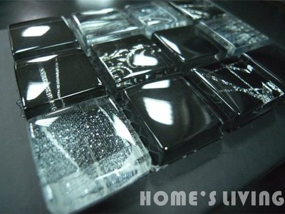 [磁磚精品HOME'S LIVING]2.3*2.3 水晶 玻璃 圖騰 馬賽克 磚 晶亮黑 設計旅店 宜蘭民宿 餐廳 飯店