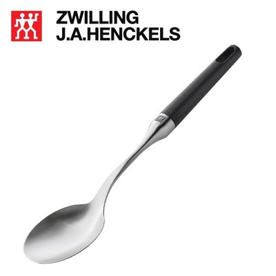 德國 Zwilling 雙人   32.5cm 黑柄 不銹鋼大湯匙分菜匙 中型 湯匙 #37614-000