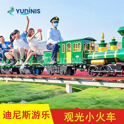 兒童遊樂設備騎乘式有軌道火車 景區公園觀光蒸汽軌道小火車