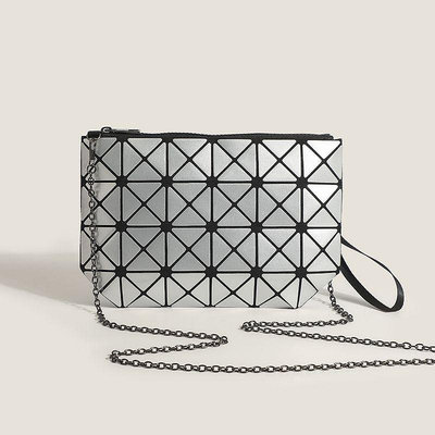 （尼萊樂3C）高級感幾何菱格鏈條包小眾設計小包包女2023新款百搭折疊包斜挎