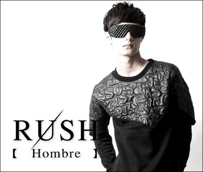 RUSH Hombre (韓國空運)正韓貨 設計師款前胸及肩立體英文字母長袖上衣 (原價1790)