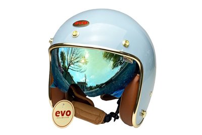 《JAP》EVO CA312 VENUS+PLUS 松霧藍 內鏡電鍍 騎士帽 復古安全帽📌送現折400元