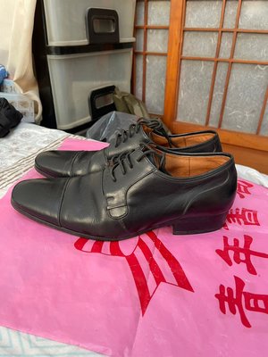 「 二手鞋 」 A.S.O 男版皮鞋 7.5號（黑）鐵3-4