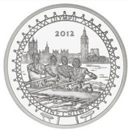 【熱賣精選】馬恩島 2010年 倫敦奧運會比賽項目 劃艇 1克朗 紀念幣 全新 UNC