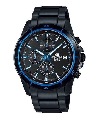 【金台鐘錶】CASIO卡西歐 EDIFICE 賽車錶 防水 不鏽鋼錶帶(湛藍) EFR-526BK-1A2