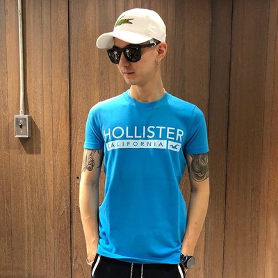 美國百分百【全新真品】Hollister Co. T恤 HCO 短袖 T-shirt 海鷗 logo 天藍色 I477