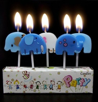 (甜心手作坊)可愛大象組合生日蠟燭 工藝蠟燭 蛋糕裝飾蠟燭1組