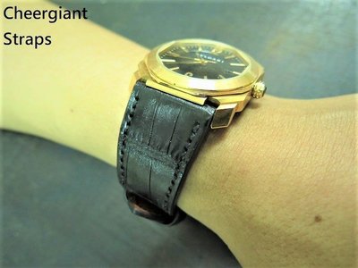 寶格麗 Octo 41mm 鱷魚錶帶巧將手工錶帶訂製 BVLGARI Octo 41mm crocodile strap