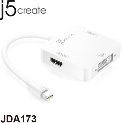 【MR3C】含稅附發票 j5 create JDA173 Mini DP to HDMI+DP+DVI 三合一轉接器