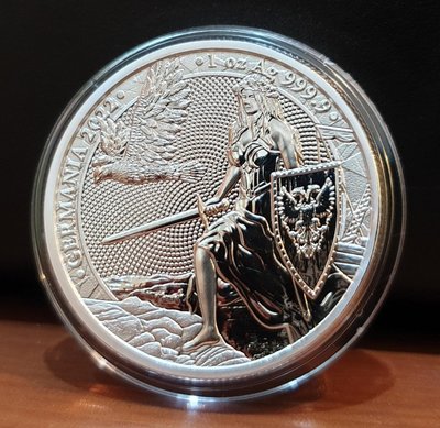 2022 日耳曼尼亞銀幣 1盎司 純銀9999 限量 含證書塑膠殼