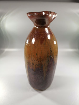 日本 信樂燒 寶珠原田 作 德利酒壺，也可作花瓶使用，器型較