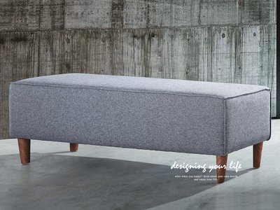 【設計私生活】馬拉威5尺灰布黑腳床尾椅、玄關椅(部份地區免運費)174A
