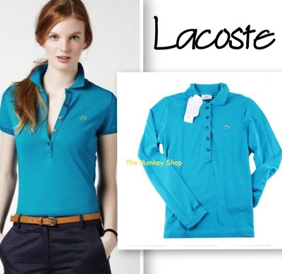 【 The Monkey Shop 】全新正品 Lacoste 經典基本款鱷魚 Logo 湖綠色長袖 Polo 衫