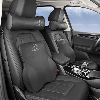 賓士 Benz E300 C200 S320 GLA GLC GLK300全系通用 真皮頭枕護頸枕車用護靠腰靠-概念汽車