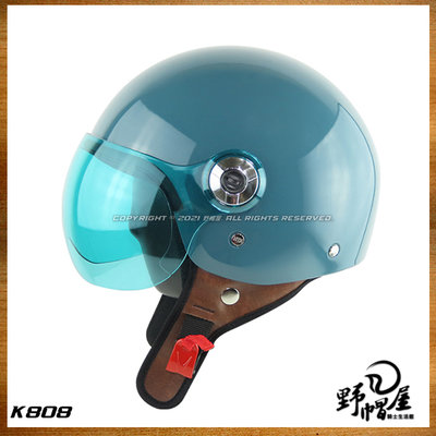 《野帽屋》KK K-808 飛行帽 復古 3/4罩 安全帽 鏡片 內襯全可拆 小帽體。石墨綠