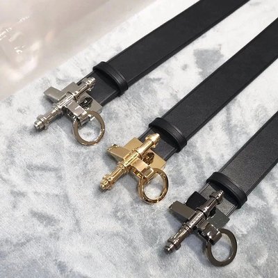 【BLACK A】精品Givenchy 經典款Obsedia belt 牛皮皮帶 金色/銀色/黑色