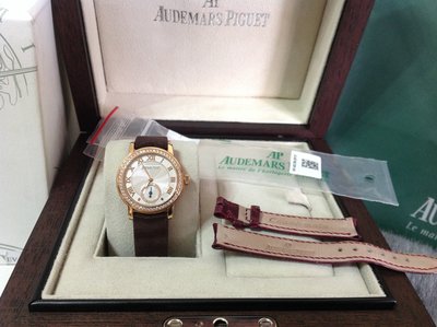 台灣購買 盒單全 Audemars Piguet 愛彼 AP Jules 玫瑰金 54顆鑽 0.46克拉 手上鍊機械錶