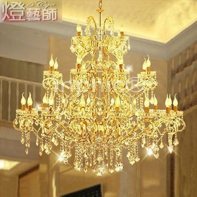 INPHIC-金色水晶吊燈客廳燈大型歐式水晶吊燈複式奢華別墅燈