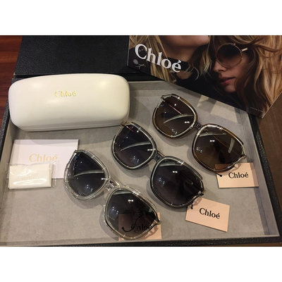 CHLOE CE694SA時尚鏤空金屬飾邊果凍膠框太陽眼鏡*