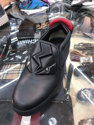 ［特價出清］Fendi Roma Monster 怪獸系列 黑色 黑色 卯釘 眼睛 設計 休閒鞋 全新正品 男裝 男鞋 歐洲精品