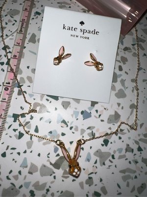 0406一件不留🎈 新款上架美國大牌Kate Spade New York水晶耳環+項鍊套組