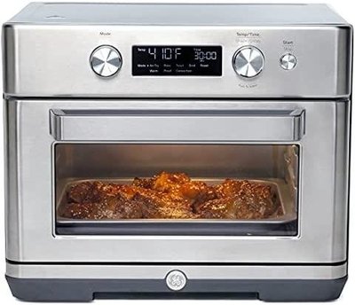 GE 數位氣炸鍋 烤麵包機 + 配件組 | 對流烤麵包機 8 種烹飪模式 | 大容量烤箱 - 適合 12 英吋