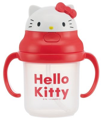 日本進口 Hello Kitty 雙耳 彈跳 吸管杯 學習杯 練習杯【婕希卡】