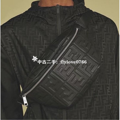 中古二手芬迪Fendi 立體FF Logo 腰包斜背包