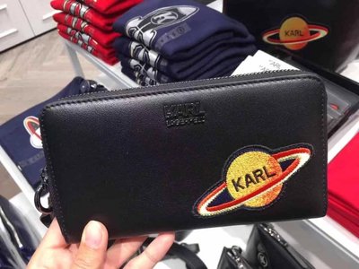 Karl Lagerfeld outlet Space系列100% 牛皮長夾