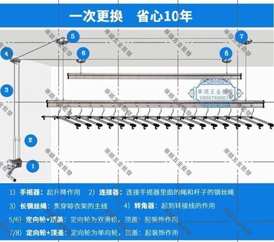 【華順五金批發】好太手搖陽臺升降晾衣架鋼絲繩晾衣架配件晾衣桿不銹鋼鋼絲繩304