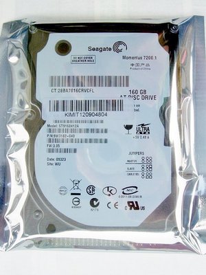 保固1年【小劉硬碟批發】全新Seagate /Hitachi 2.5吋 IDE 160G 7200轉 筆記型電腦硬碟
