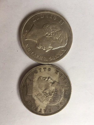 兩枚德國不同年份5馬克大銀幣6372