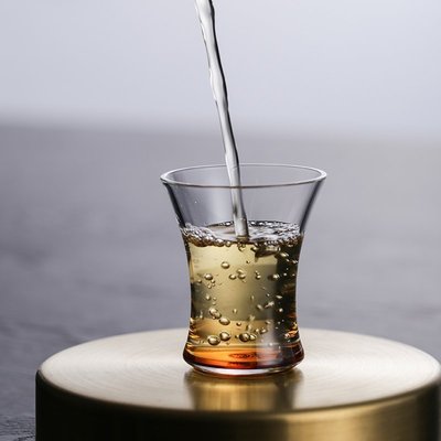 “正品”禾器玻璃小茶杯凝香杯日式主人杯黃綠藍單杯耐高溫透明功夫品茗杯