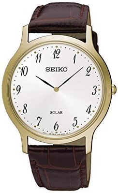 【金台鐘錶】SEIKO 精工 數字刻度 (太陽能) 皮帶男錶 (白面) SUP860P1