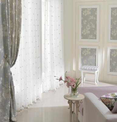 台中窗簾-雅式多窗簾布~無接縫窗紗~小花朵&素色~每呎 360-600元特價中《台中市免運費》